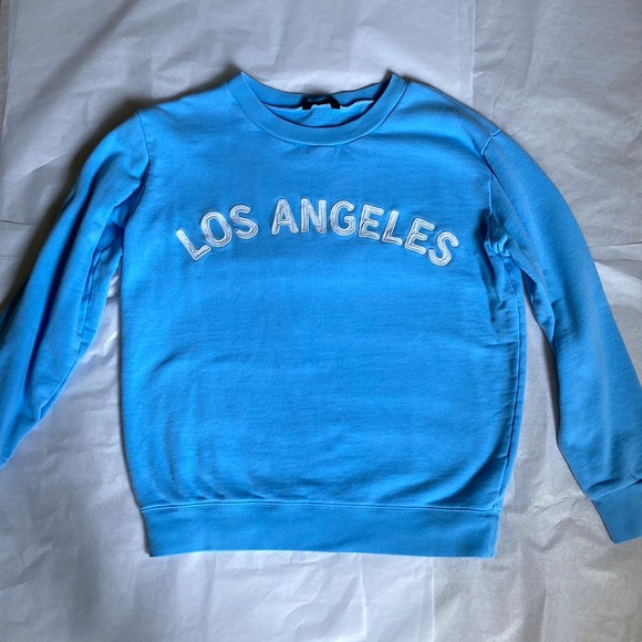 J. Crew Small Blue Los Angeles Crewneck Sweatshirt - Picture 1 of 3